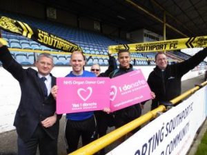 News article 7th April 2016 Southport and Ormskirk Hospital NHS Trust has teamed up with the Sandgrounders - Southport FC